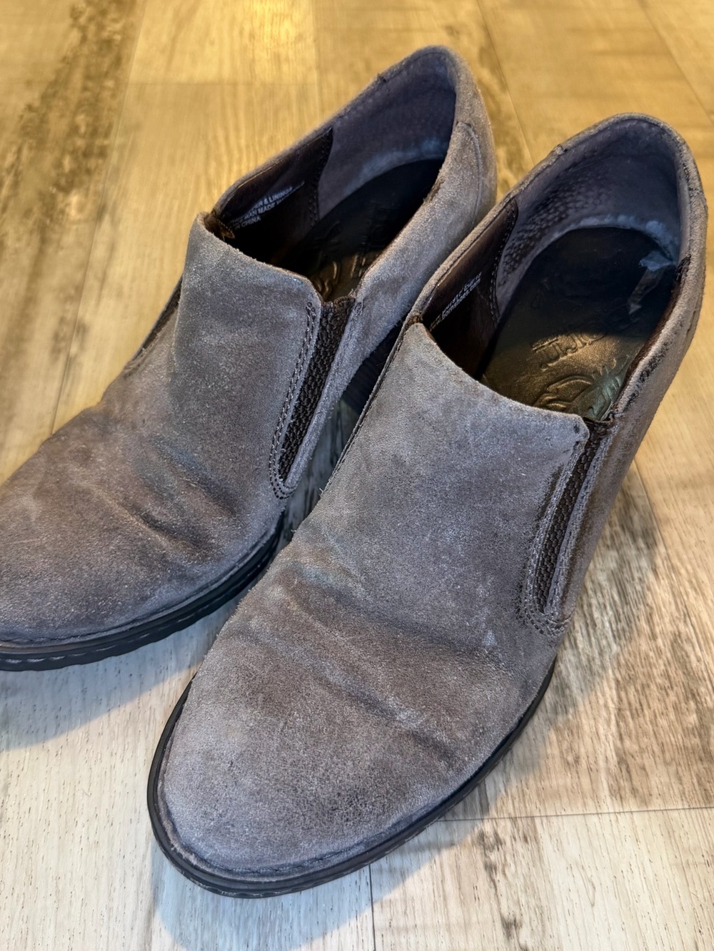 Born Fredrika Womens 9.5 Brown Suede Leather Shootie Ankle Boots Block Heel
